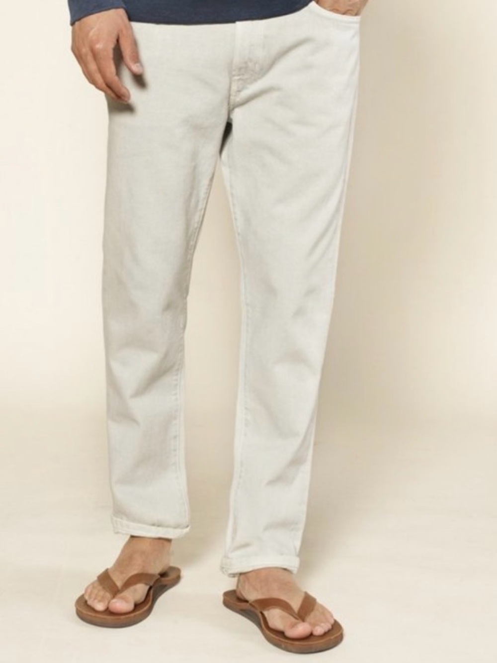 Outerknown Men's Light white Straight-Leg - Casual Sea Jeans The Cove Slim 30x32